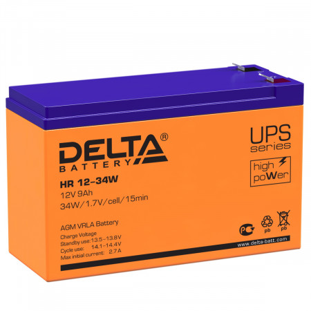 Аккумуляторная батарея Delta HR 12-34 W  (9 А/ч / 12v)