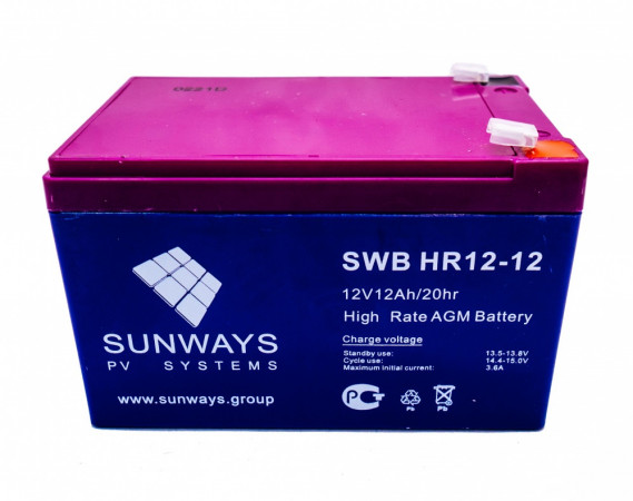 Аккумуляторная батарея SUNWAYS HR 12-12 (12 А/ч / 12v) Аккумуляторная батарея SUNWAYS HR 12-12 (12 А/ч / 12v)