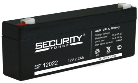 Аккумуляторная батарея Security Force SF 12022  (2.2 А/ч / 12v)