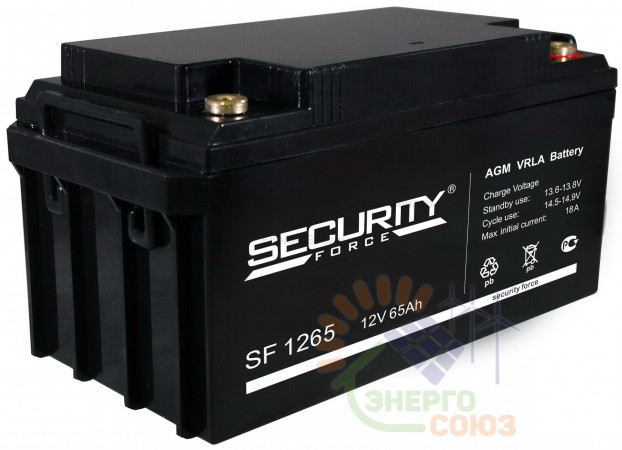 Аккумуляторная батарея Security Force SF 1265  (65 А/ч / 12v)